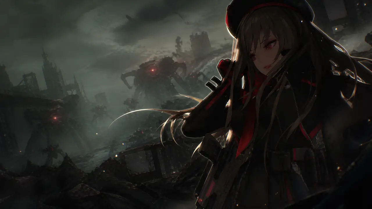 NIKKE squad members preparing for a large September resource update on PC and mobile.